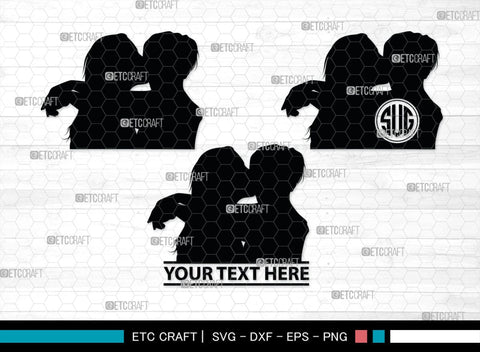 Lesbian Couple Monogram, Lesbian Couple Silhouette, Lesbian Couple SVG, Couple Svg, Homosexual Svg, Woman Lovers Svg, SB00374 SVG ETC Craft 