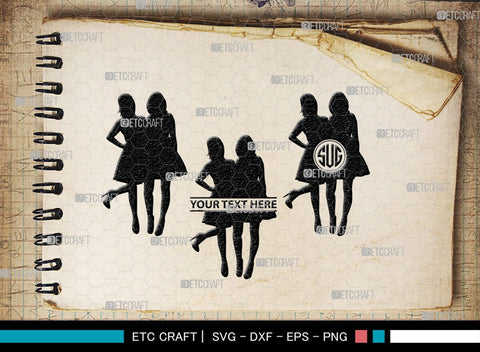 Lesbian Couple Monogram, Lesbian Couple Silhouette, Lesbian Couple SVG, Couple Svg, Homosexual Svg, Woman Lovers Svg, SB00374 SVG ETC Craft 