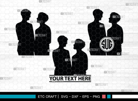 Lesbian Couple Monogram, Lesbian Couple Silhouette, Lesbian Couple SVG, Couple Svg, Homosexual Svg, Woman Lovers Svg, SB00374 SVG ETC Craft 