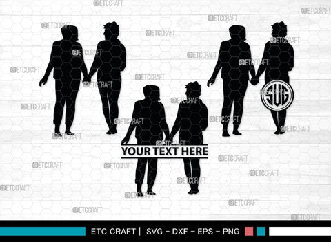 Lesbian Couple Monogram, Lesbian Couple Silhouette, Lesbian Couple SVG, Couple Svg, Homosexual Svg, Woman Lovers Svg, SB00374 SVG ETC Craft 