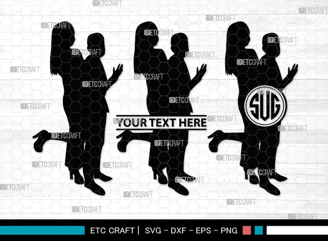 Lesbian Couple Monogram, Lesbian Couple Silhouette, Lesbian Couple SVG, Couple Svg, Homosexual Svg, Woman Lovers Svg, SB00374 SVG ETC Craft 
