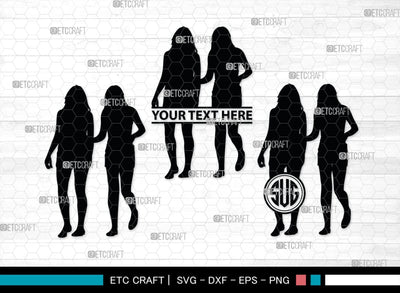 Lesbian Couple Monogram, Lesbian Couple Silhouette, Lesbian Couple SVG, Couple Svg, Homosexual Svg, Woman Lovers Svg, SB00374 SVG ETC Craft 