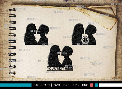 Lesbian Couple Monogram, Lesbian Couple Silhouette, Lesbian Couple SVG, Couple Svg, Homosexual Svg, Woman Lovers Svg, SB00374 SVG ETC Craft 