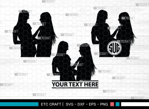 Lesbian Couple Monogram, Lesbian Couple Silhouette, Lesbian Couple SVG, Couple Svg, Homosexual Svg, Woman Lovers Svg, SB00374 SVG ETC Craft 