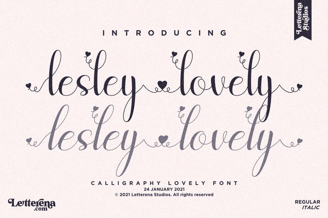lesley lovely Font Letterena Studios 