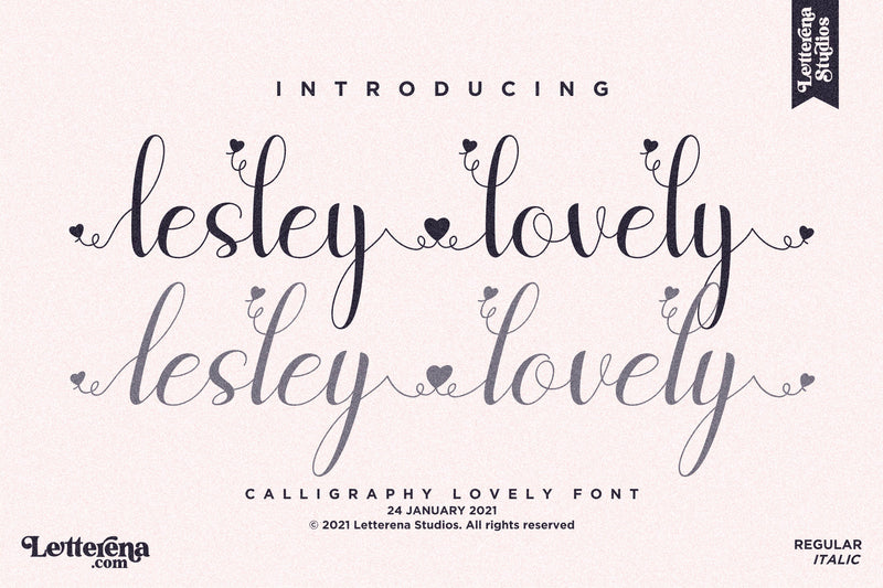 lesley lovely Font Letterena Studios 