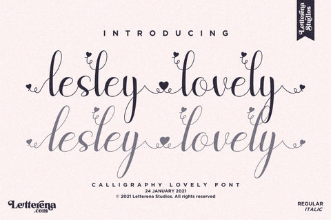 lesley lovely Font Letterena Studios 