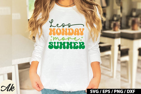 Less monday more summer Retro SVG SVG akazaddesign 