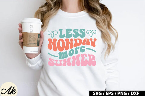Less monday more summer Retro SVG SVG akazaddesign 