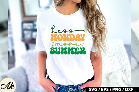 Less monday more summer Retro SVG SVG akazaddesign 