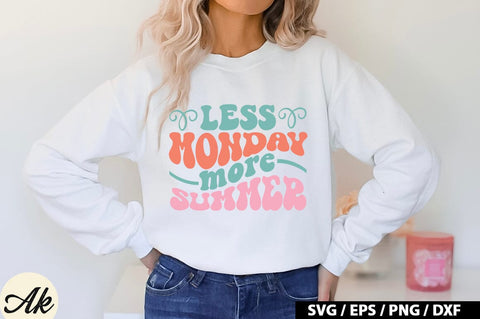 Less monday more summer Retro SVG SVG akazaddesign 