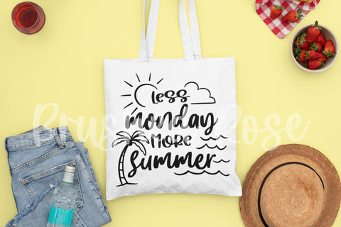 Less Monday More Summer| Summer SVG cut file | Beach Clipart SVG Brushed Rose 