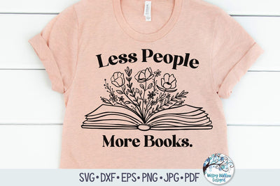 Less People More Books Svg SVG Wispy Willow Designs 