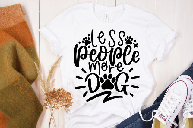 Less People More Dog | Stencil SVG SVG Ikonart Design Shop 