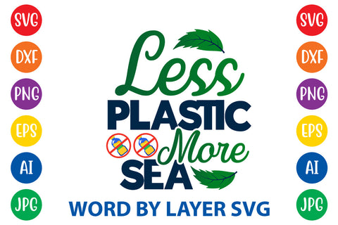 Less Plastic More Sea, Earth Day SVG Design SVG Rafiqul20606 
