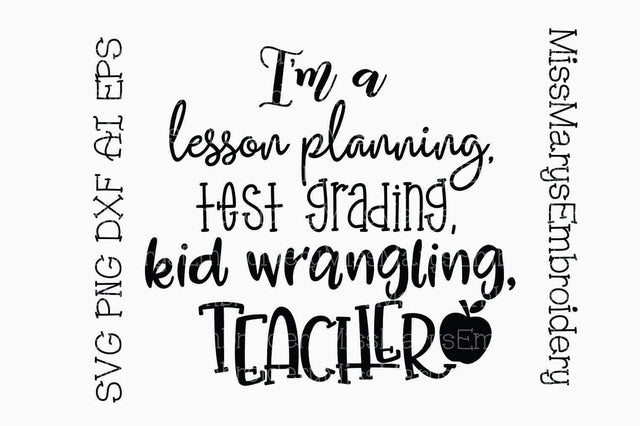 Lesson Planning Teacher SVG MissMarysEmbroidery 