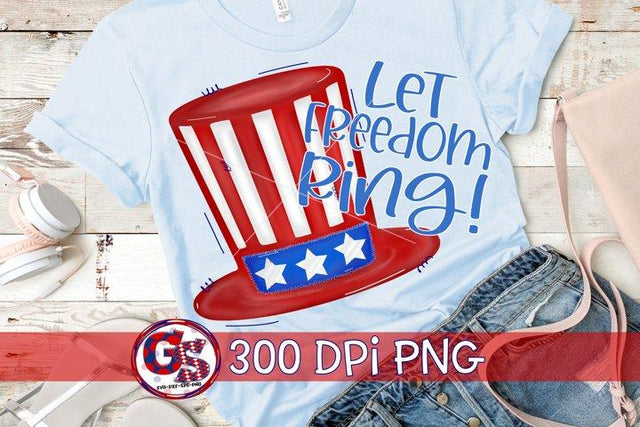 Let Freedom Ring PNG for Sublimation-July 4th PNG Sublimation Greedy Stitches 