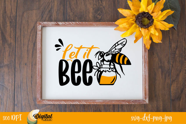 Let it Bee | Bee Cute&Funny Quotes | Bee Photo Frames SVG Evgenyia Guschina 