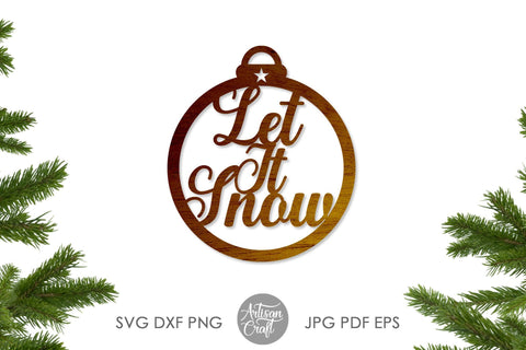 Let it snow Christmas ornaments, single line SVG SVG Artisan Craft SVG 