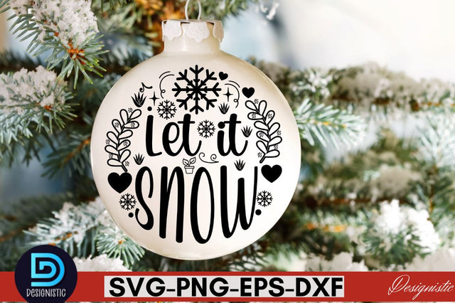 Let it snow ,Christmas Round Sign SVG Design SVG DESIGNISTIC 