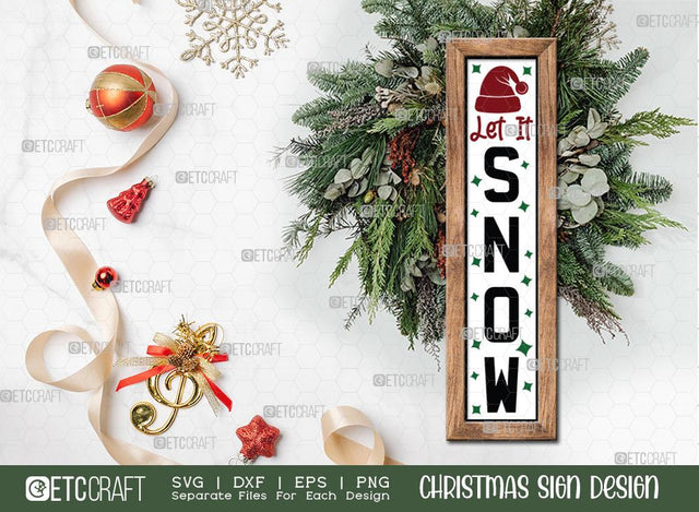 Let It Snow Christmas Sign SVG Cut File | Winter Sign Svg | Farmhouse Sign Svg | Porch Wood Sign Svg | Christmas Door Sign | Porch Sign Svg | Christmas Sign Svg | Christmas Wood Sign Design SVG ETC Craft 