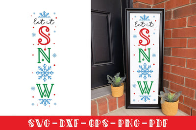 Let It Snow, Christmas Vertical Sign SVG SVG CraftLabSVG 