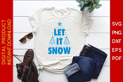 Let It Snow Christmas Winter SVG PNG EPS Cut File SVG Creativedesigntee 