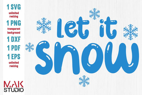 Let it snow cut file SVG MAKStudion 