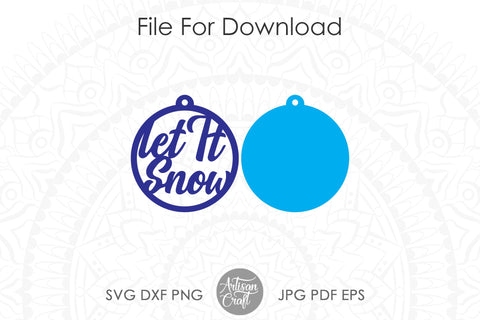 Let it snow earring SVG for Christmas SVG Artisan Craft SVG 