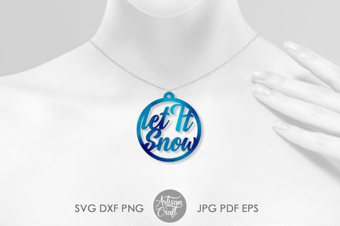 Let it snow earring SVG for Christmas SVG Artisan Craft SVG 