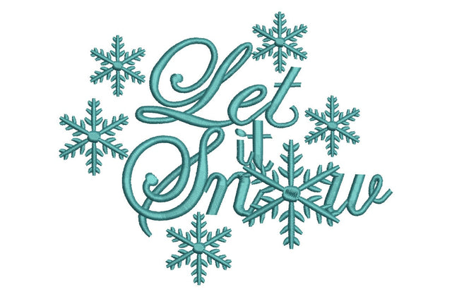 Let it Snow Embroidery Design. Christmas Winter Holiday Machine Embroidery Design Embroidery/Applique DESIGNS NextEmbroidery 