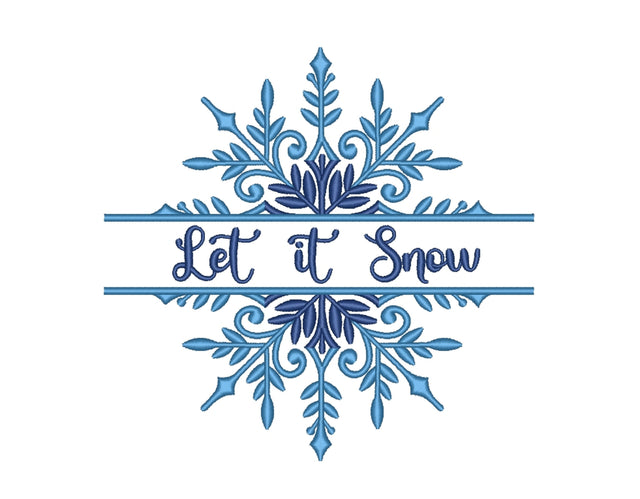 Let it snow embroidery design, snowflake embroidery file, 4 sizes, instant download Embroidery/Applique DESIGNS Nino Nadaraia 