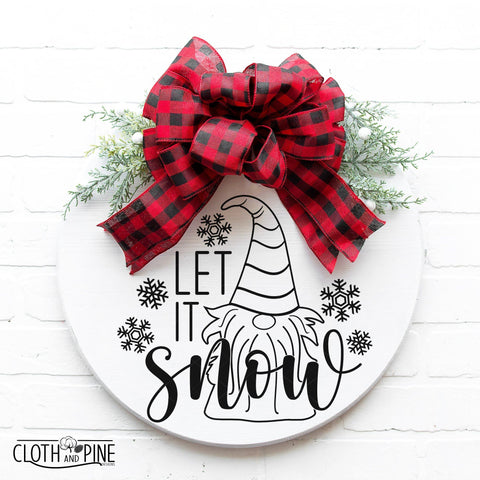 Let It Snow Gnome. Two Designs Available SVG Cloth and Pine Designs 