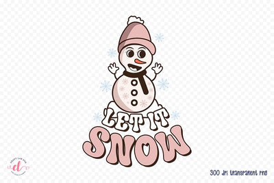 Let It Snow | Groovy Christmas Sublimation Sublimation CraftLabSVG 