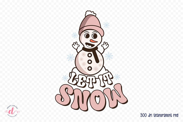 Let It Snow | Groovy Christmas Sublimation Sublimation CraftLabSVG 