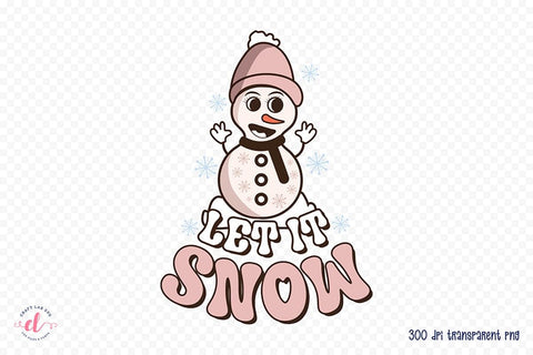 Let It Snow | Groovy Christmas Sublimation Sublimation CraftLabSVG 