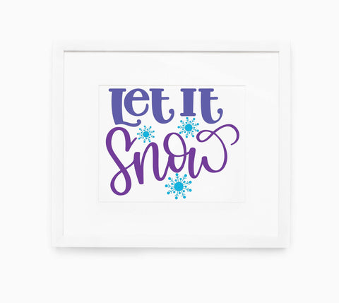 Let it Snow Hand Lettered Cut File | Designs for Cricut & Silhouette | Christmas, Winter SVG Maple & Olive Designs 