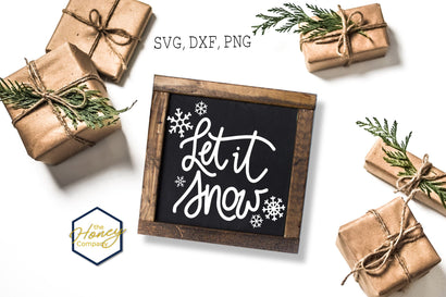 Let It Snow Hand Lettered SVG PNG DXF Christmas Instant Download Silhouette Cricut Cut Files Cutting Machine Vector SVG The Honey Company 