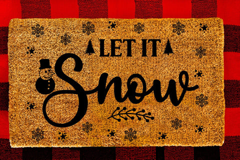 Let It Snow I Christmas Doormat SVG I Christmas Welcome Sign SVG SVG Happy Printables Club 