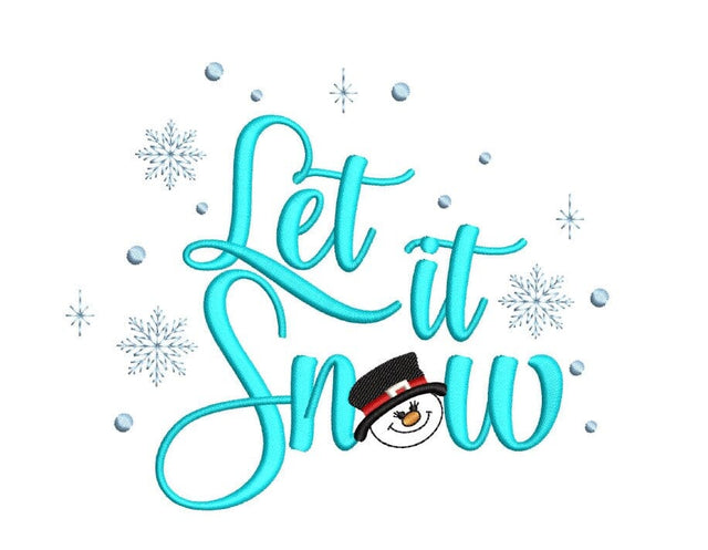 Let it snow machine embroidery design, 4 sizes, instant download Embroidery/Applique DESIGNS Nino Nadaraia 
