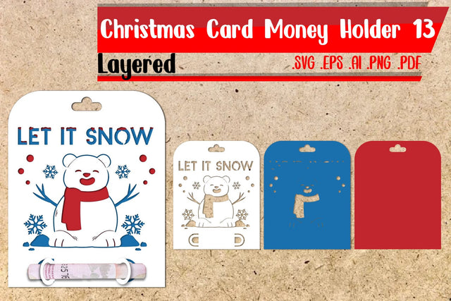 Let it Snow Money Holder Layered SVG zafrans studio 