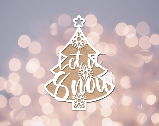 Let It Snow Ornament Laser SVG Cut File SVG HappyDesignStudio 