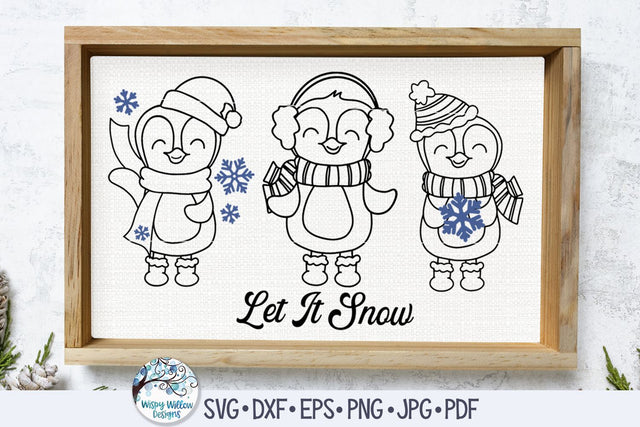 Let It Snow Penguins Svg SVG Wispy Willow Designs 