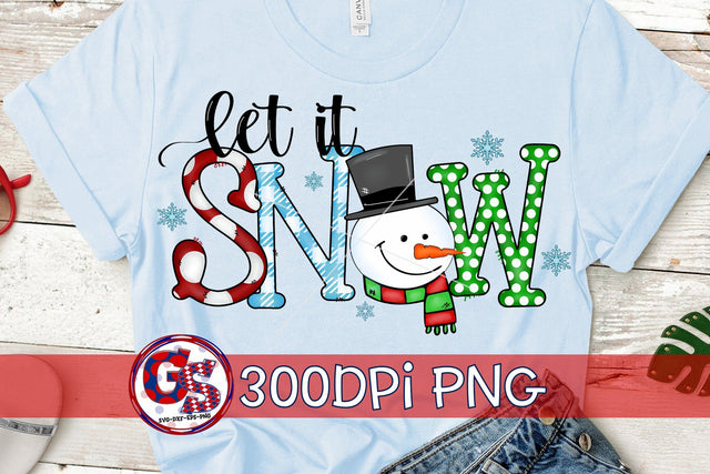 Let It Snow PNG for Sublimation-Christmas PNG Sublimation Greedy Stitches 