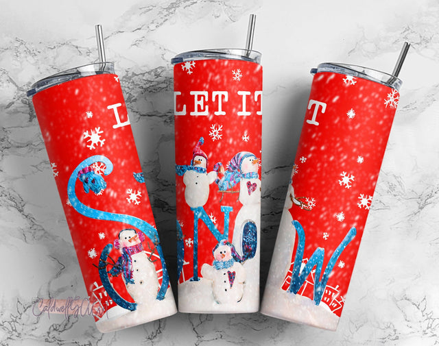 Let İt Snow PNG, Snowman Png, 20oz Skinny Tumbler Sublimation Designs PNG, Christmas Tumbler Png, Leopard Tumbler, Tumbler Design Png Sublimation CaldwellArt 