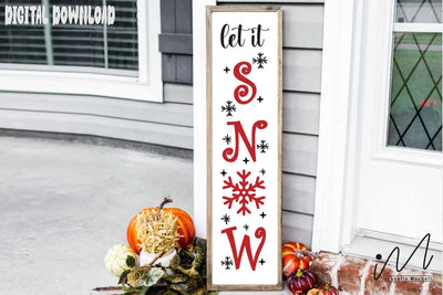 Let it snow porch svg, snow season svg, snow sign svg, winter porch svg, Christmas home decor, winter porch sign SVG Isabella Machell 