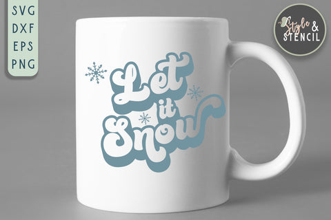 Let it Snow Retro SVG SVG Style and Stencil 