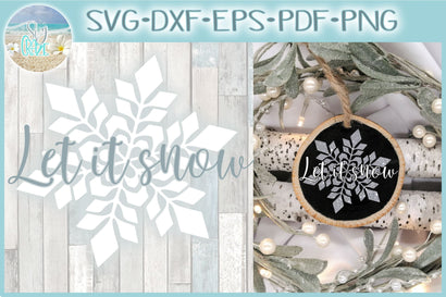 Let It Snow Snowflake Christmas Quote SVG SVG Harbor Grace Designs 