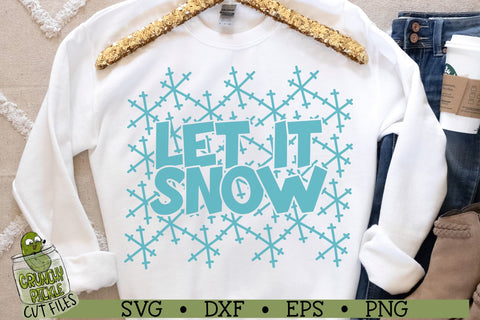 Let it Snow Snowflakes SVG File SVG Crunchy Pickle 
