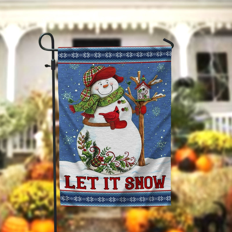 Let It Snow Snowman Garden Flag - 12x18 Garden Flag Sublimation Design Download PNG File Instant Download Sublimation CaldwellArt 